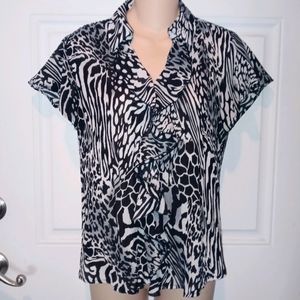 Style & Co. Petite Ruffle Front Top 8P S/M
